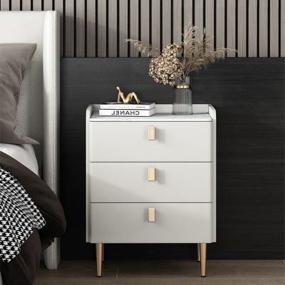 China (Other) Adjustable modern light luxury solid wood bedside table with multilayer drawers for sale