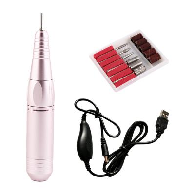 China Nail Drill Plastic Manicure Set Diamond Grinding Bit Manicure Pedicure Burr File Electric Buffer Set for sale