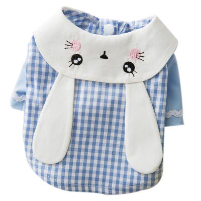 China Viable Dog Clothes Bunny Shirt Summer Thin Breathable Teddy Cat Plaid Small Dog T-shirt Dog Vest for sale