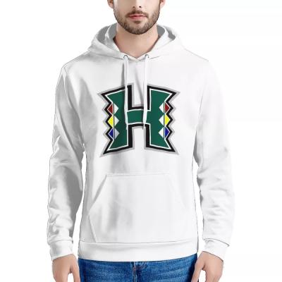 China Custom Wholesale Plain Anti-wrinkle Plain Sweatshirts Logo Printed Hoodie Mascot Hawaii Anti-wrinkle Rainbow Warriors Pullover White Men's Oversized Hoodies for sale