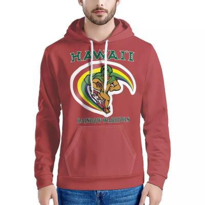 China Custom Anti-Wrinkle Anti-Wrinkle Hoodies Custom Logo Mascot Hawaii Rainbow Warriors Plus Size Streetwear Hoodie For Unisex Men Pullover Red Oversized Hoodies for sale