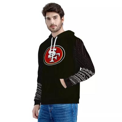 China Custom Anti-Wrinkle NFLE 1 MOQ NFLE Logo Hoodies For Men American Football Polynesian Style Long Sleeve Fashion Sweatshirt 100% Polyester for sale