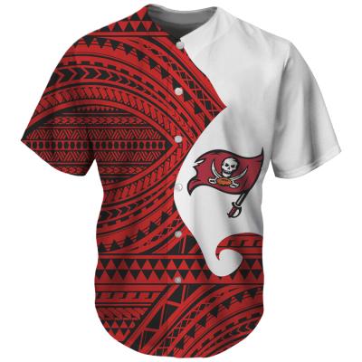 China Custom Print Plus Size Tampa Bay NFLE Plus Size Football Team Baseball Jersey White And Red Wear Comfort Baseball Uniform Tops Design Your Logo for sale