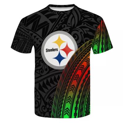 China Pittsburgh NFLE T-shirt Custom Short Sleeve Polynesian Tribal Mens QUICK DRY T-shirt Fashion Design High Quality Shirt Mens QUICK DRY T-Shirt for sale