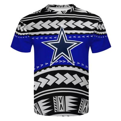 China Dallas Football Team Logo Print NFLE Polynesian Tribal QUICK DRY T-shirts Tees Design Mens Clothing Custom Oversized Breathable 5XL QUICK DRY T-shirts for sale