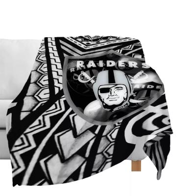 China Football Team Throwing Blanket NFLE Las Vegas Double Tattoo Bed Flannel Sherpa Summer Blanket Polynesian Spring Anti-Static for sale