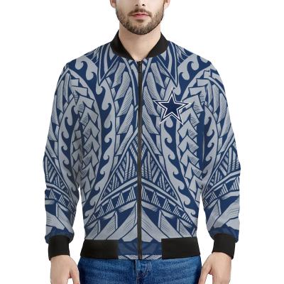 China New Arrival QUICK DRY Winter QUICK DRY Custom Coats Tribal Zipper Casual Pocket NFL Dallas Football Team Mens Polynesian Jacket Blue Jacket for sale