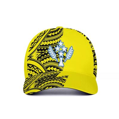 China JOINT JOINT sports cap yellow print kosrae baseball cap custom design high quality polynesian tribal sun hat crests hat factory direct sales for sale