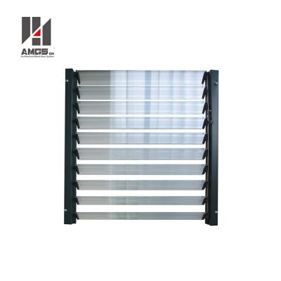 China Swing House Customized Frosted Blind Ventilation Shutter Window, Fixed or Adjustable Aluminum Tempered Glass Louver Jalousie for sale