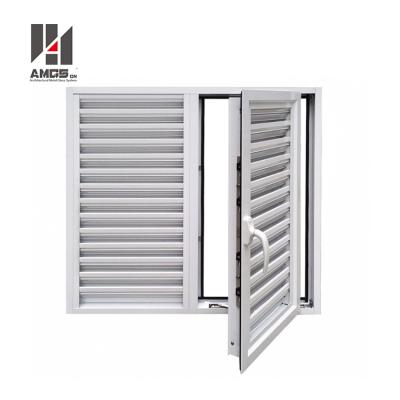 China Folding Aluminum Screen House Interior , Aluminum Rainfall Fire Proof Horizontal Ventilate Blind Casement Shutter Canopy s Window for sale