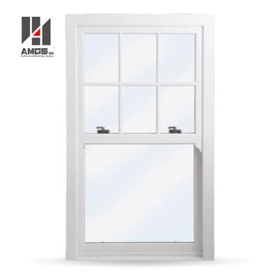 China Sliding Water Storm Proof Healthy Fire Burglar Grill Rated Design s and Mosquito Net, PVC Hung Glass Window Single U Vertical Sliding for sale