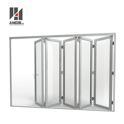 China Security House s Bi Folding Modern Design,Sound Storm Bullet Proof Mood Ed Slid Folding Door Aluminum Glass Door for sale