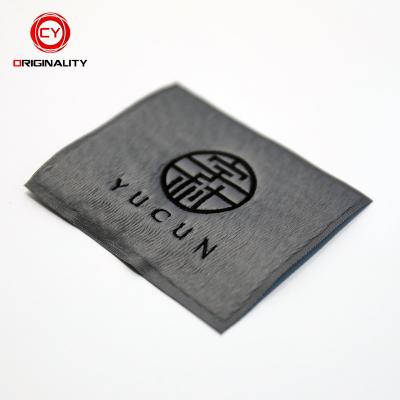 China Tejidas Waterproof Etiquetas Customized Logo Woven Print Price Tag Woven by Design Brand for Clothes Garment Label for sale