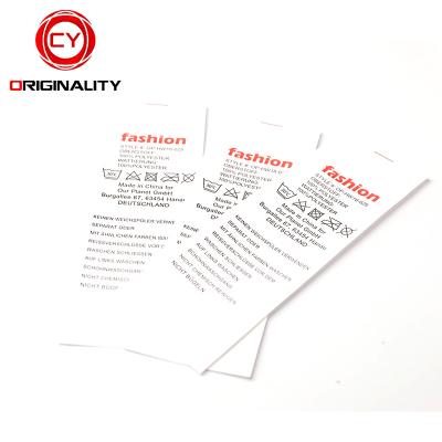 China Logo Printing Cotton Waterproof Rfid Size Tag Washable Customized Washable Care Label for sale