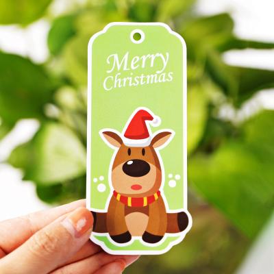 China Sustainable Custom Shape Paper Printed Christmas Shape Gift Paper Tags Hang Tags For DIY Decoration for sale