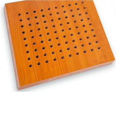 China Technology Wood Veneer Surface Acoustical Ceiling Wooden Perforated Acoustic Board for sale