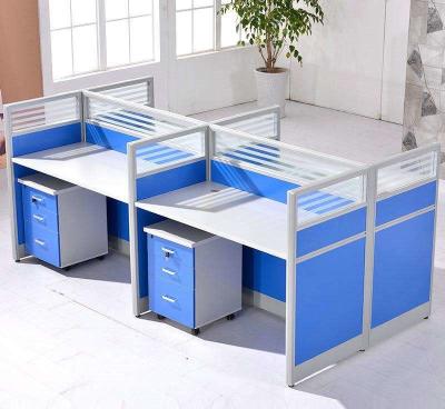 China Cusomized Wooden Material 4 Seats Office Desk Cubicle Multi Color Easy To Install for sale