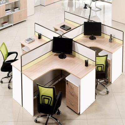 China Open L Shape Call Center 4 Person Office Cubicle Size 1200*600*1200 Mm for sale