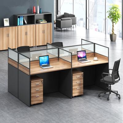 China Fashion Wooden Cubicles Office Furniture Partitions / 4 Person Workstation Desk for sale