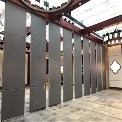 China Sliding Folding Partition Walls Wooden Acoustic Soundproof Mobile Partition Foldable Wooden Doors for sale