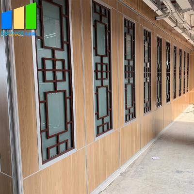 China Acoustic Room Dividers Aluminum Partition Door With Grill Glass Design For Hotel for sale