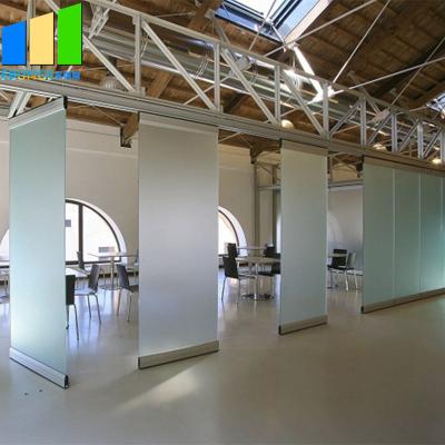 China Hotel Operable Partition Wall Sliding Folding Bifold Type Glass Wall Partition for sale