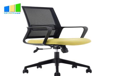 China Executive Fabric Swivel Chair Black Mid Back Mesh Office Chair Computer Desk Staff Chair for sale