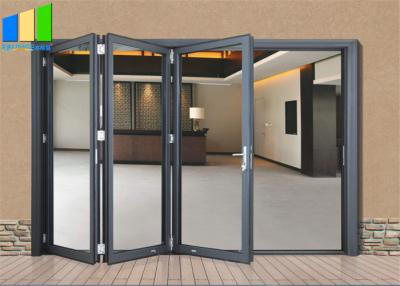 China Accordion Design Bifold Exterior Aluminum Alloy Glass Folding Patio Doors for sale