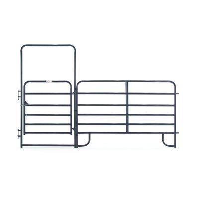 China Easily Assembled Security Fence Horse Corral Panels with Head Gate Heavy Duty Metal Powder Coated Used for Livestock Farm Fencing Cheap for sale