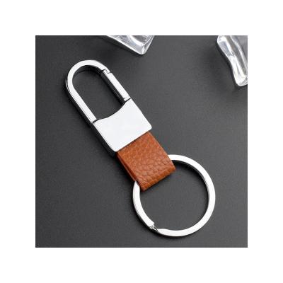 China Factory price and practical high quality fashionable metal and cortex car accessories minimal dangle keychains for sale