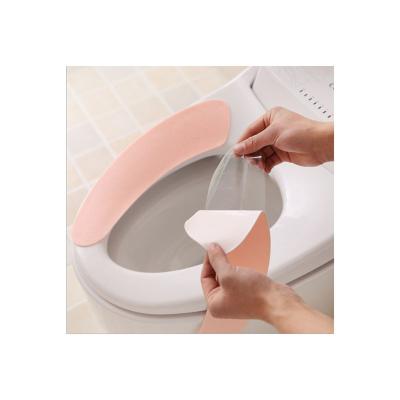 China Adopting Design Electrostatic Adhesive Manufacturers Wholesale Adsorption Purple Crystal Pile + PVC One Time Sticky Toilet Seat for sale