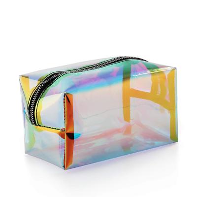 China Hot Selling Fashion Fahion Make Up Iridescent Handy Pouch Large Pouch Clutch Bag Hologram Cosmetic Bag for sale