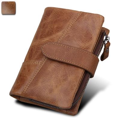 China Waterproof 2021 Hot Sale Wholesale Genuine Leather Multi Card Holder RFID Blocking Men's Wallet for sale