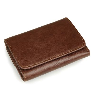 China 2021 Small Genuine Leather Waterproof Cowhide Waterproof Genuine Leather Mini Leather Wallets Vintage Slim Casual Wallet Small for sale