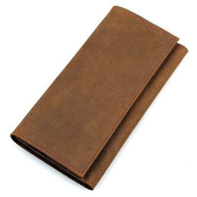 China Waterproof 2021 Factory Direct Selling Men's Solid Color Business Style Leather Long Wallet for sale