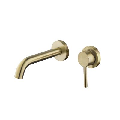 China Wall Mounted Gold Bathroom Faucet Mixer Taps Bathroom Basin Basin Mixer Tap Metered for sale