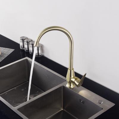 China Modern Factory Direct 304 Stainless Steel Hot And Cold Water For Sink Kitchen Faucet In Color Gold Mixer Taps for sale