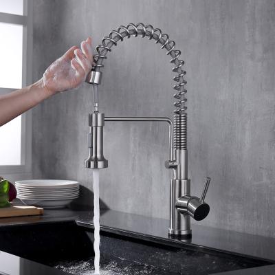 China 304 Stainless Steel Hot Water Cold Modern Flexible Hose Pipes For Single Touch Sensor Handle Pull Down Kitchen Faucet And Sink Faucets for sale