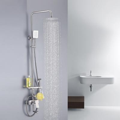 China With Slide Bar Stainless Steel Multifunctional Shower Faucet Mixer With Spray Chrome for sale