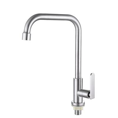 China Guangdong Factory Price Wholesale Sus304 Classic Single Hole Stainless Steel Kitchen Sink Faucet for sale