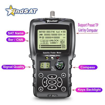 China Cheap Satellite Finder ( FindSAT  VF8620 ) TV Receiver Singal Meter Te koop