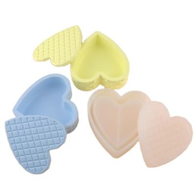 China square plastic heart silicone mold for making resin jewelry storage silicone mold for sale