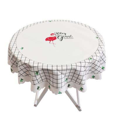 China Flamingo Waterproof Round Tablecloth, Suitable for Public Use and Home Use for sale