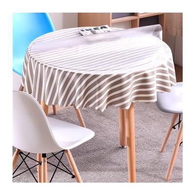 China Waterproof Round Plastic Clear PVC Table Protector Oil Proof PVC Table Cover Thick Clear PVC Transparent Material For Dining Table for sale