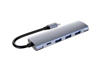 中国 Multiple Superspeed 5 In 1 PD Port USB C HUB Adapter ABS Aluminum Alloy 販売のため