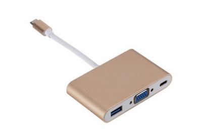 China Macbook Gold Ultra Thin Powered 10Gbps 3 In 1 USB C HUB OEM / ODM Te koop