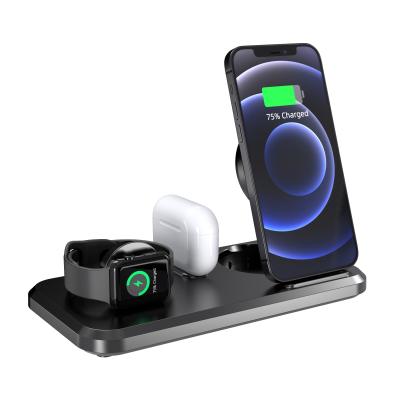 China Estación de carga inalámbrica ABS 15W Qi cargador rápido para teléfono móvil / reloj inteligente / auricular en venta