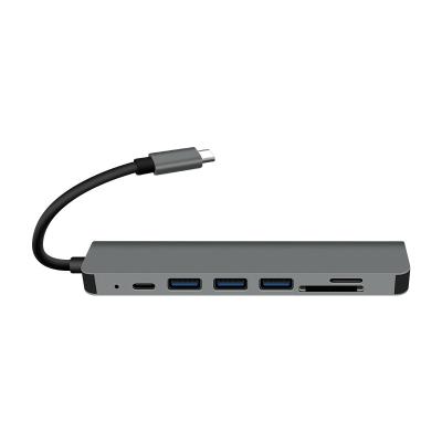 중국 MacBook 7 In 1 HDMI SD TF USB C 충전 도킹 스테이션 판매용