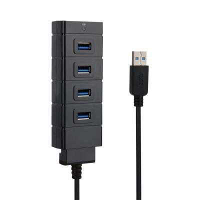 China Ultra Slim Aluminum 4 Port Black Superspeed Usb 3.0 Hub for sale