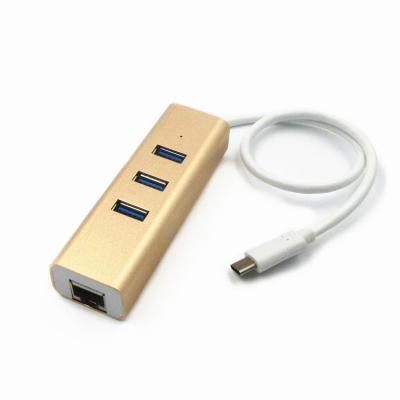 中国 3左舷USB 3.0 10Gbs RJ45のイーサネット アダプターへの多数USB C 販売のため